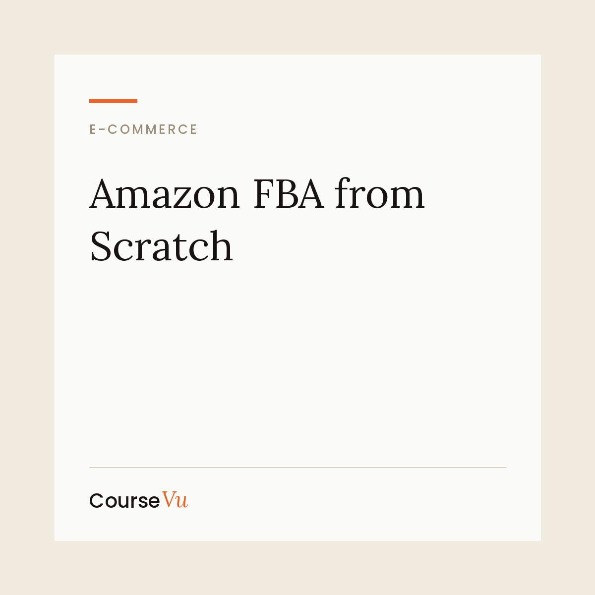 Amazon FBA from Scratch