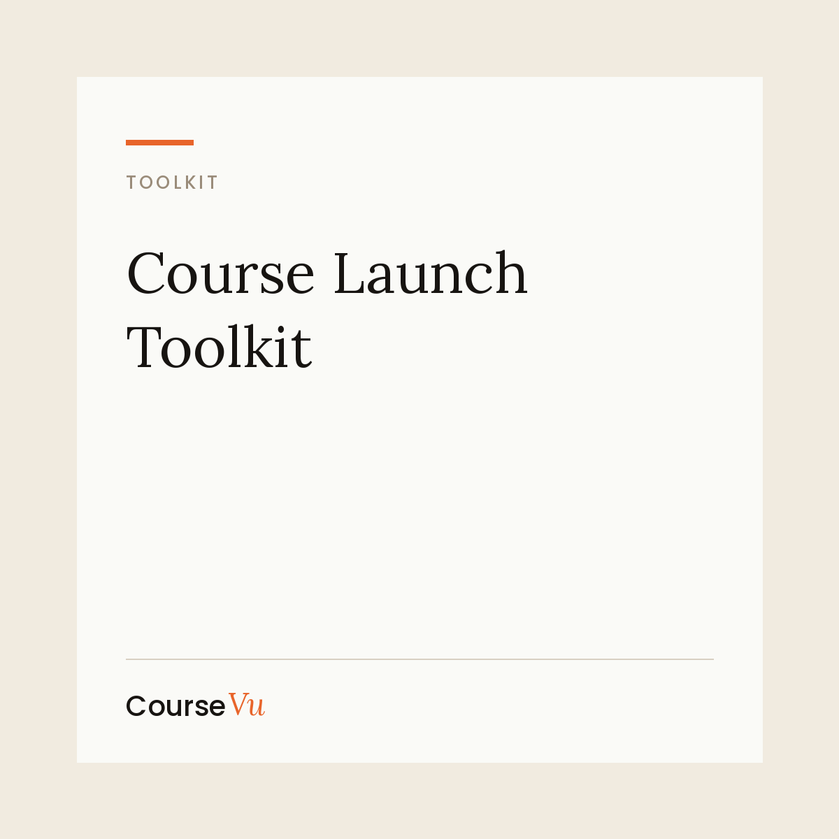 Course Launch Toolkit