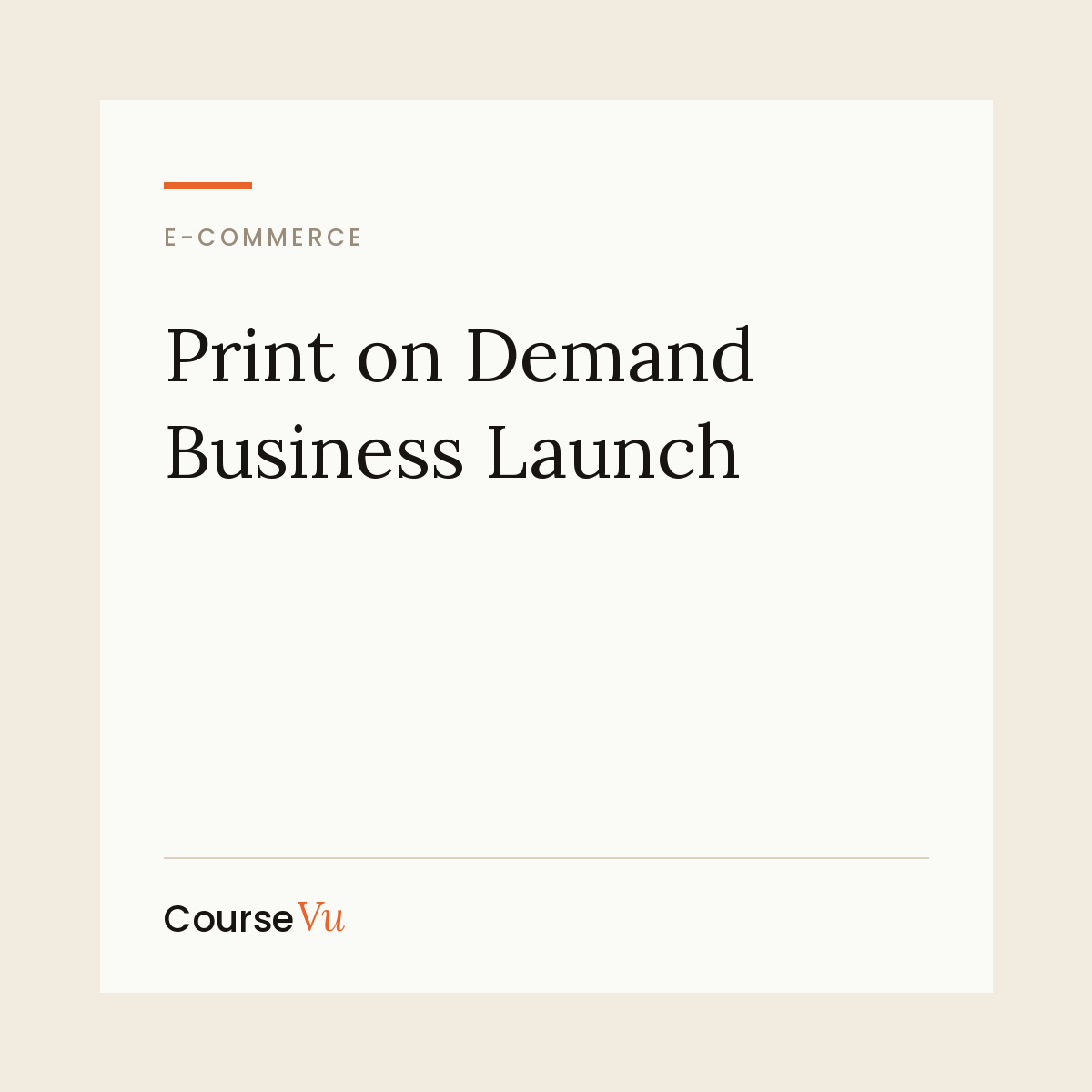 Print on Demand Business Launch