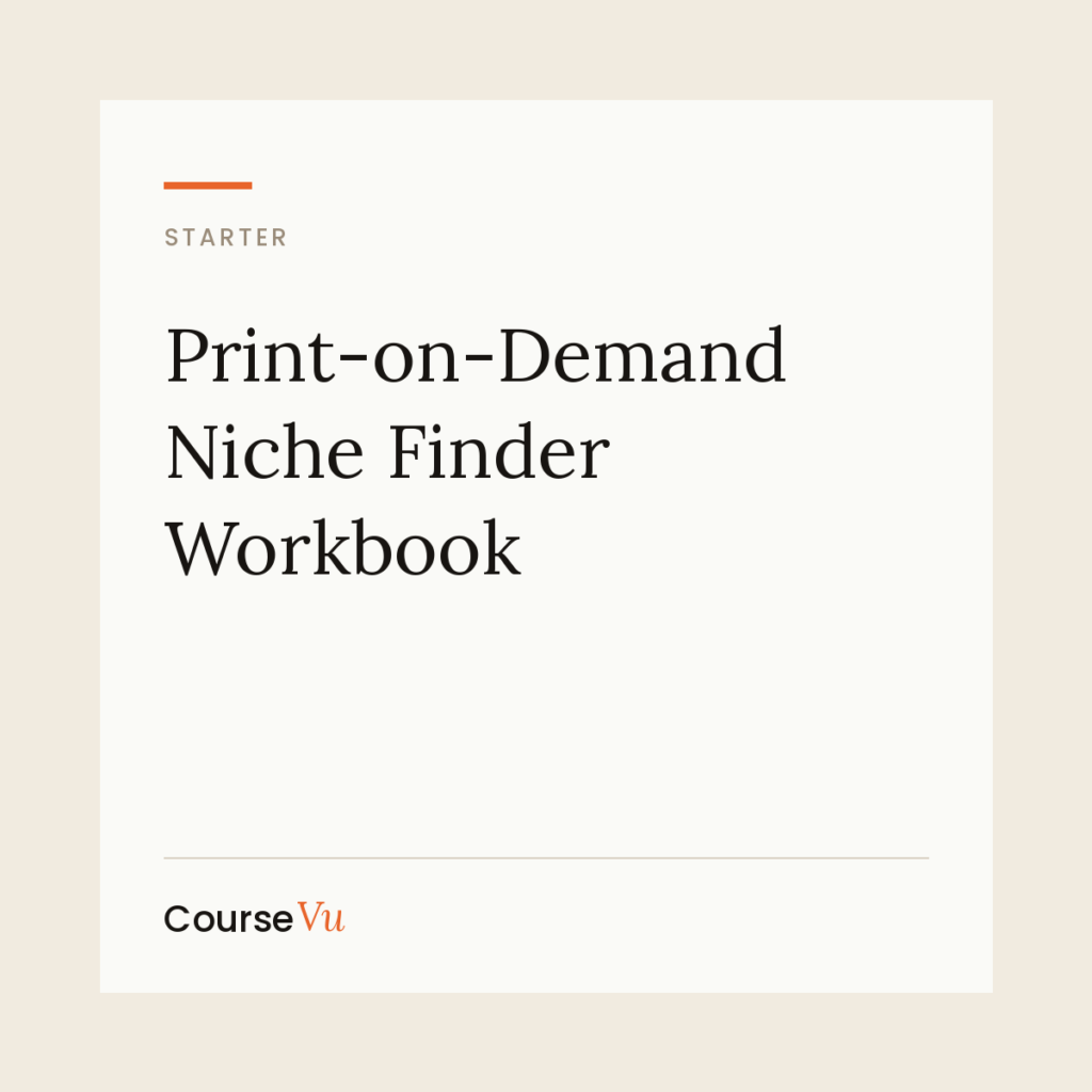 Print-on-Demand Niche Finder Workbook — CourseVu course cover