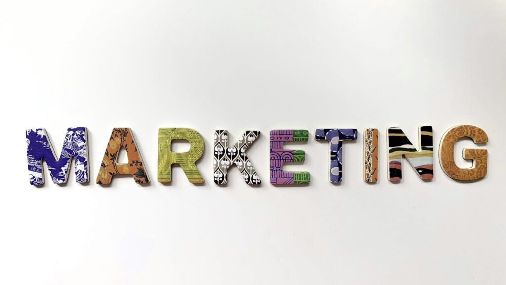 Multicolored marketing freestanding letter