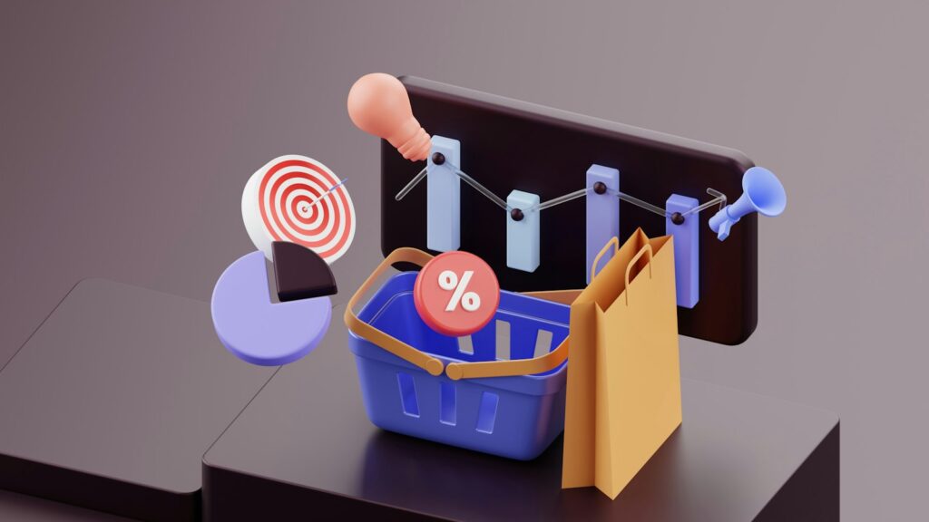 A basket with a target and a target in it