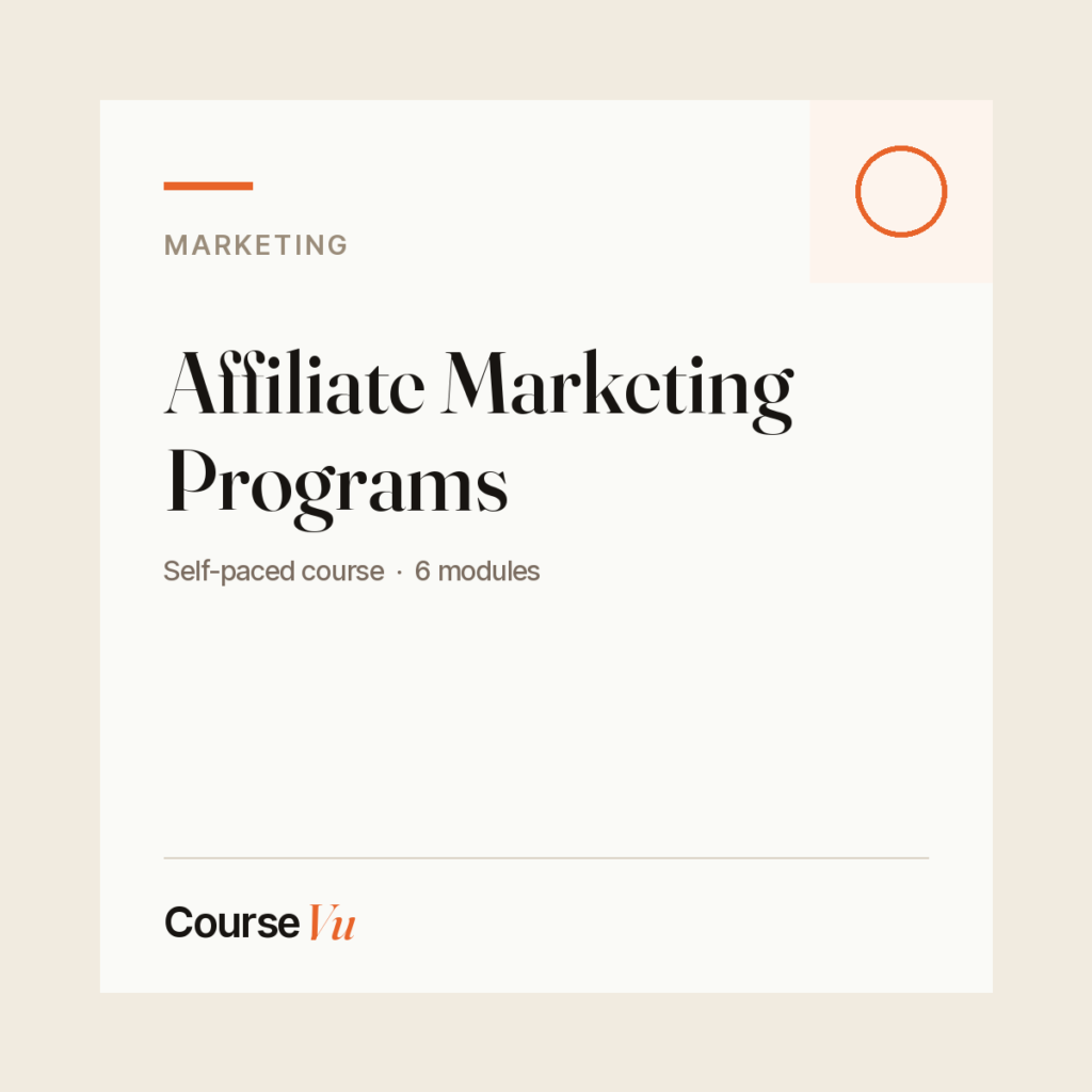 Affiliate Marketing Programs — CourseVu course cover