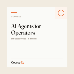 AI Agents for Operators — CourseVu course cover
