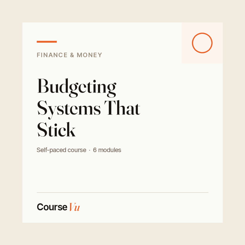 Budgeting Systems That Stick — CourseVu course cover
