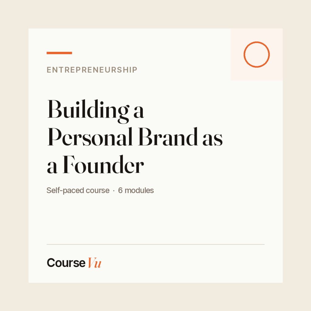 Building a Personal Brand as a Founder — CourseVu course cover