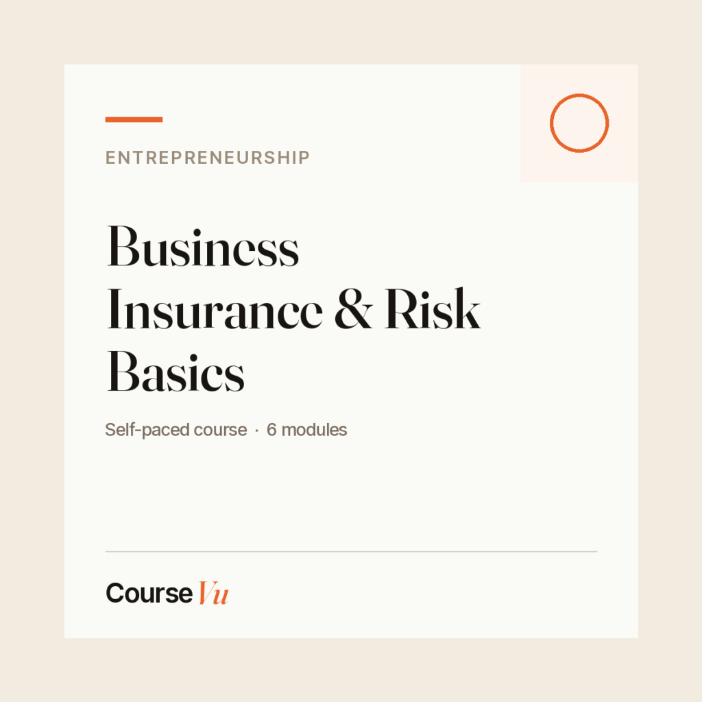 Business Insurance & Risk Basics — CourseVu course cover
