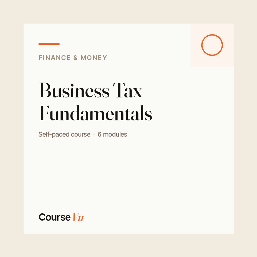 Business Tax Fundamentals — CourseVu course cover