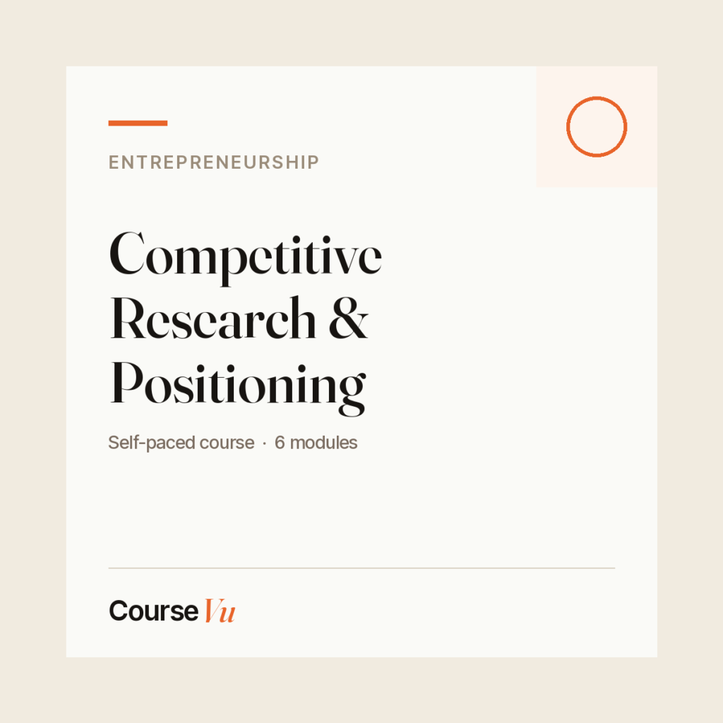Competitive Research & Positioning — CourseVu course cover