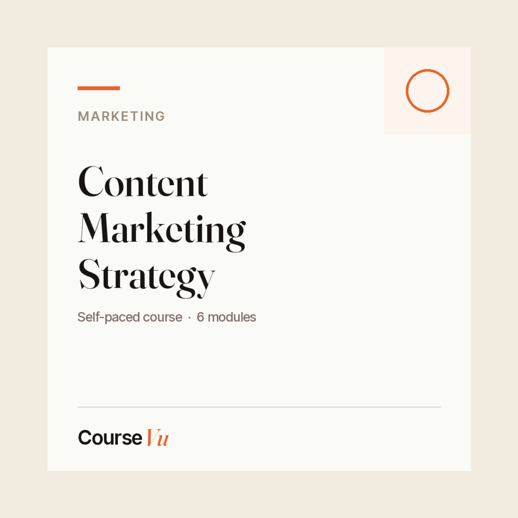 Content Marketing Strategy — CourseVu course cover