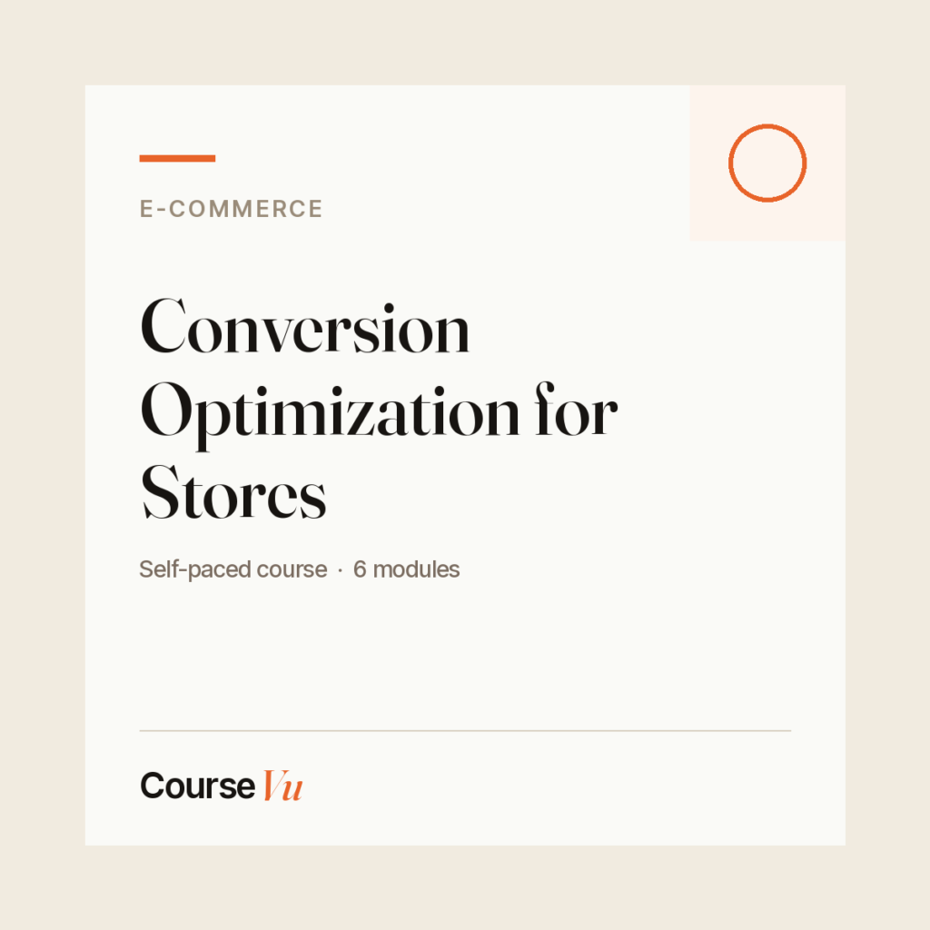 Conversion Optimization for Stores — CourseVu course cover