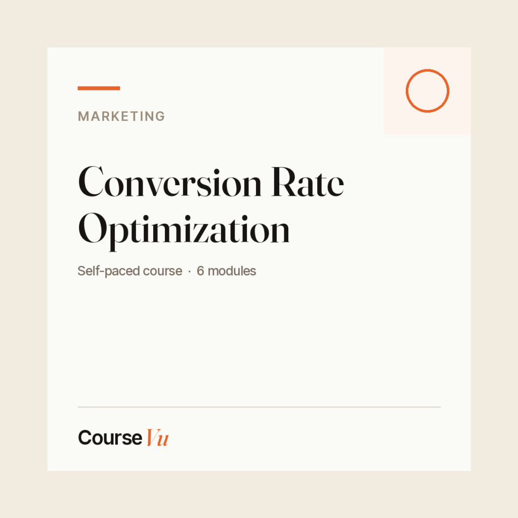 Conversion Rate Optimization — CourseVu course cover