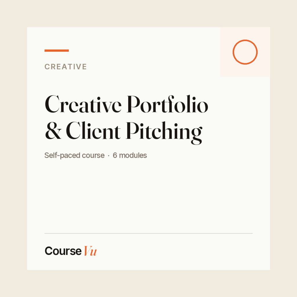 Creative Portfolio & Client Pitching — CourseVu course cover