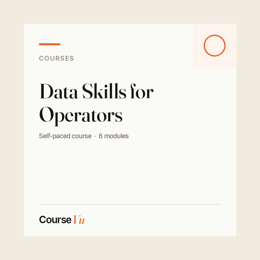 Data Skills for Operators — CourseVu course cover