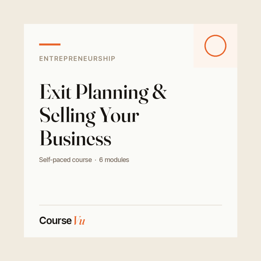Exit Planning & Selling Your Business — CourseVu course cover