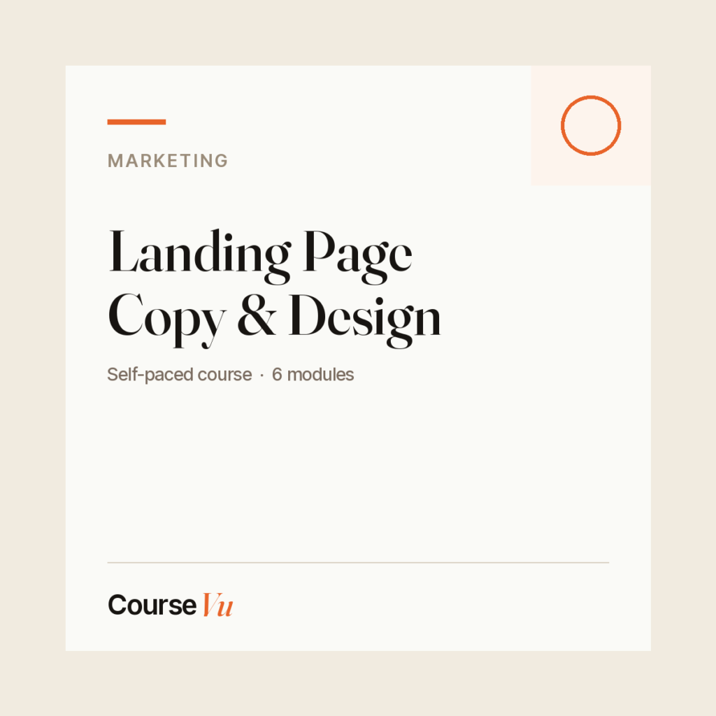 Landing Page Copy & Design — CourseVu course cover