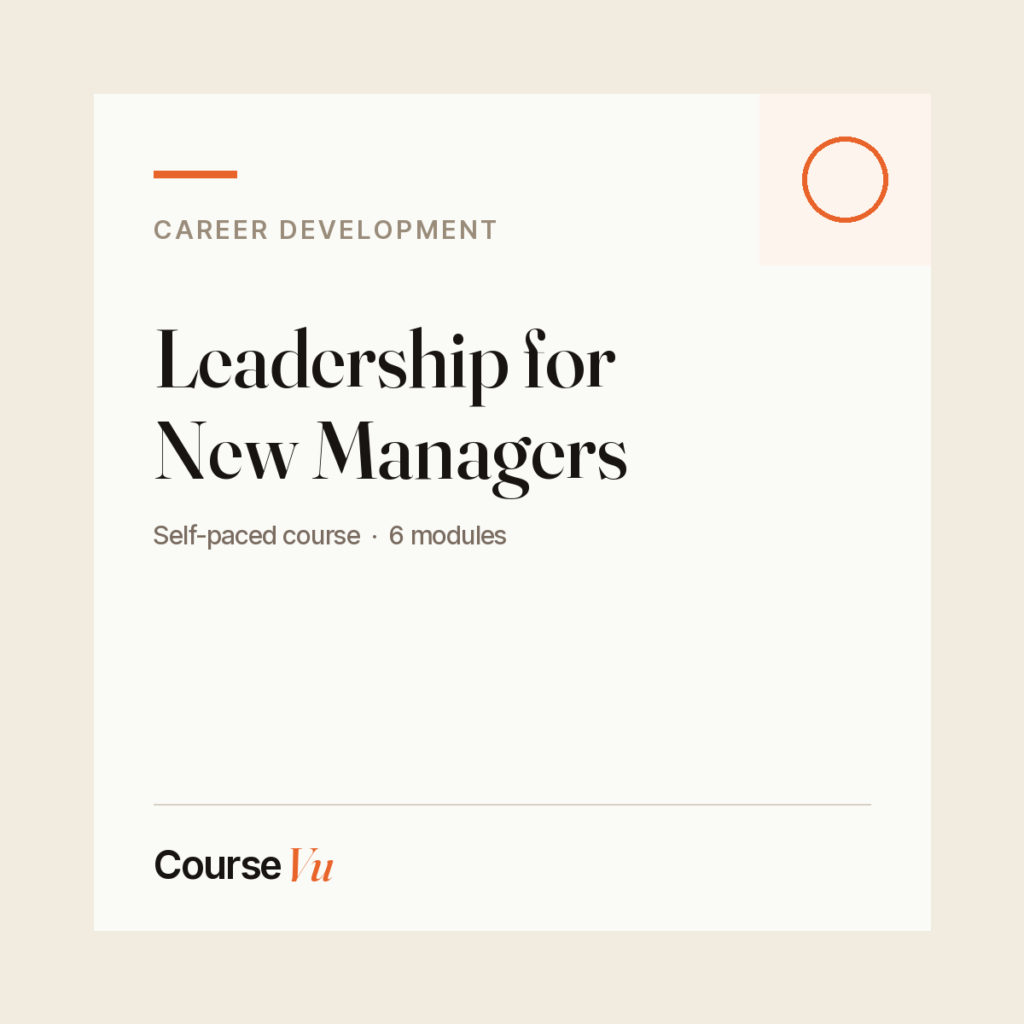Leadership for New Managers — CourseVu course cover