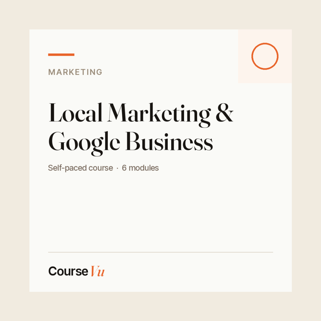Local Marketing & Google Business — CourseVu course cover