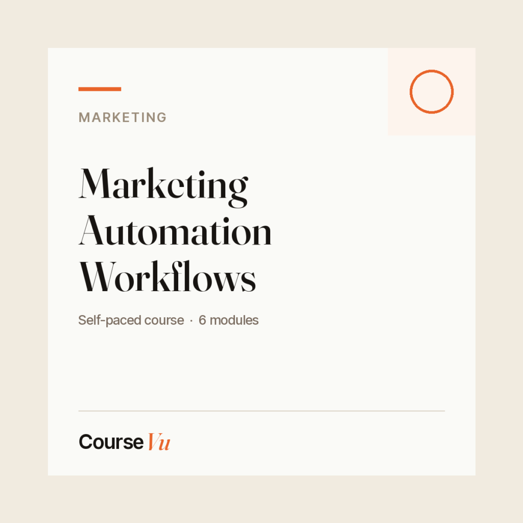 Marketing Automation Workflows — CourseVu course cover