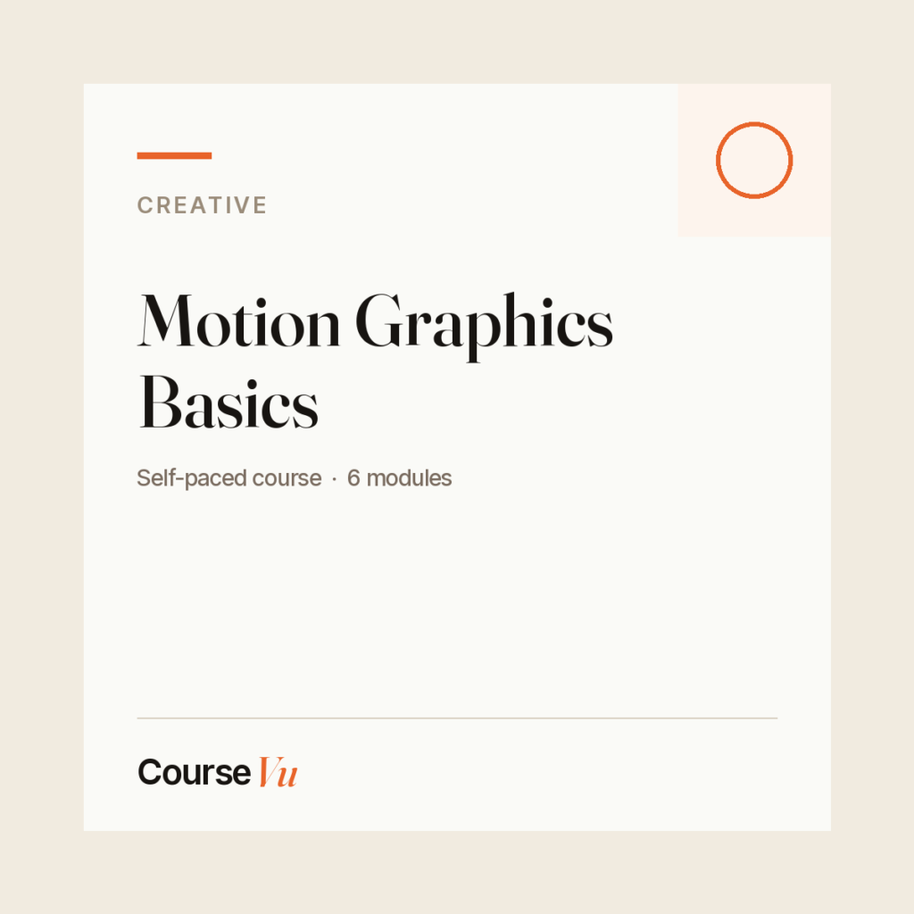 Motion Graphics Basics — CourseVu course cover