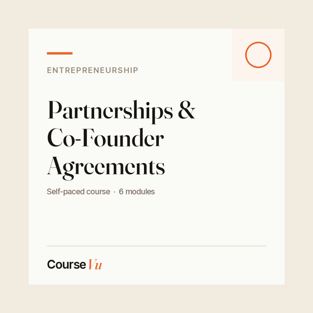 Partnerships & Co-Founder Agreements — CourseVu course cover