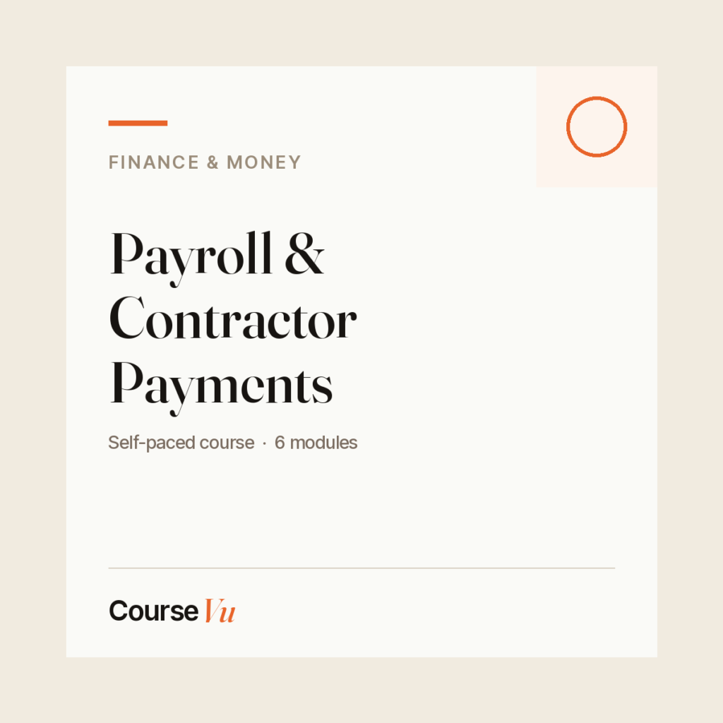 Payroll & Contractor Payments — CourseVu course cover
