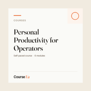 Personal Productivity for Operators — CourseVu course cover