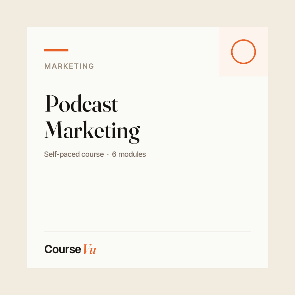 Podcast Marketing — CourseVu course cover