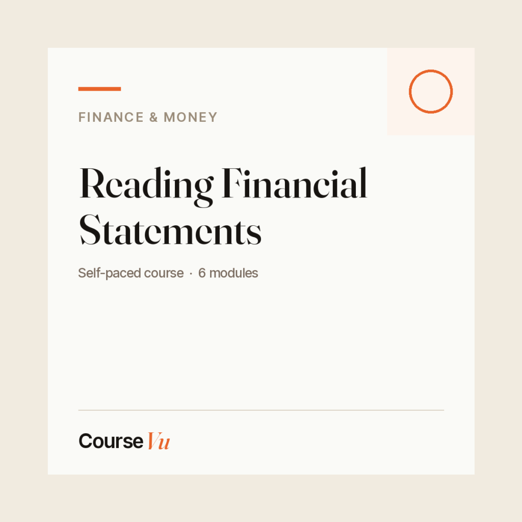 Reading Financial Statements — CourseVu course cover