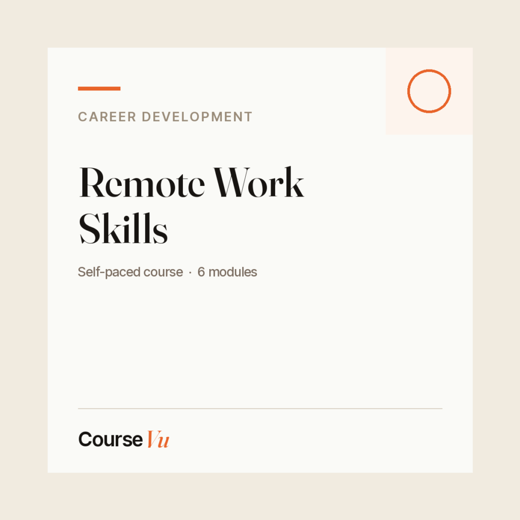 Remote Work Skills — CourseVu course cover