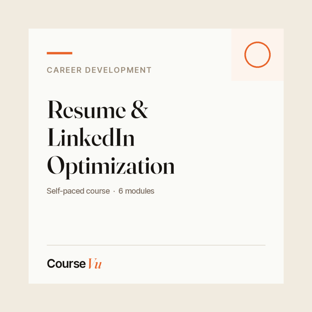 Resume & LinkedIn Optimization — CourseVu course cover