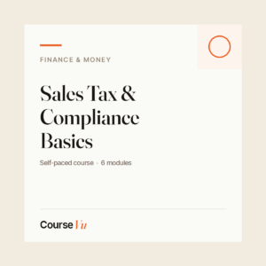 Sales Tax & Compliance Basics — CourseVu course cover