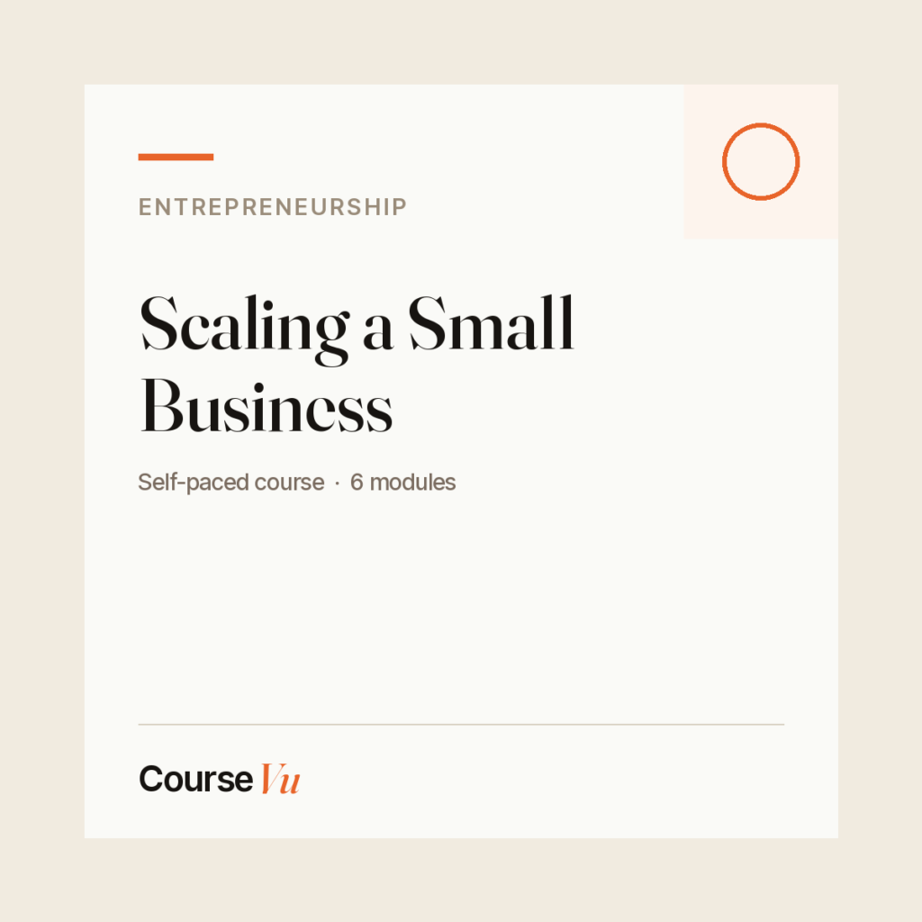 Scaling a Small Business — CourseVu course cover