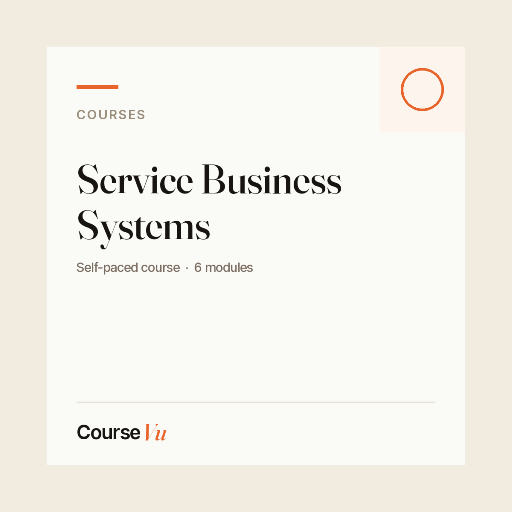 Service Business Systems — CourseVu course cover