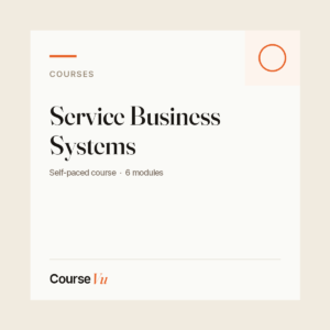 Service Business Systems — CourseVu course cover