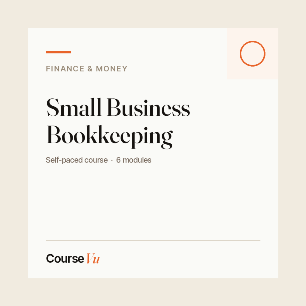 Small Business Bookkeeping — CourseVu course cover