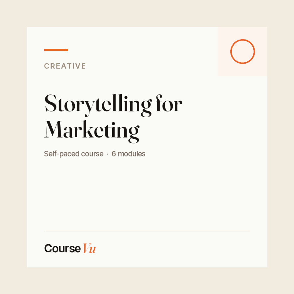 Storytelling for Marketing — CourseVu course cover