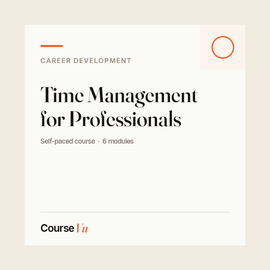 Time Management for Professionals — CourseVu course cover
