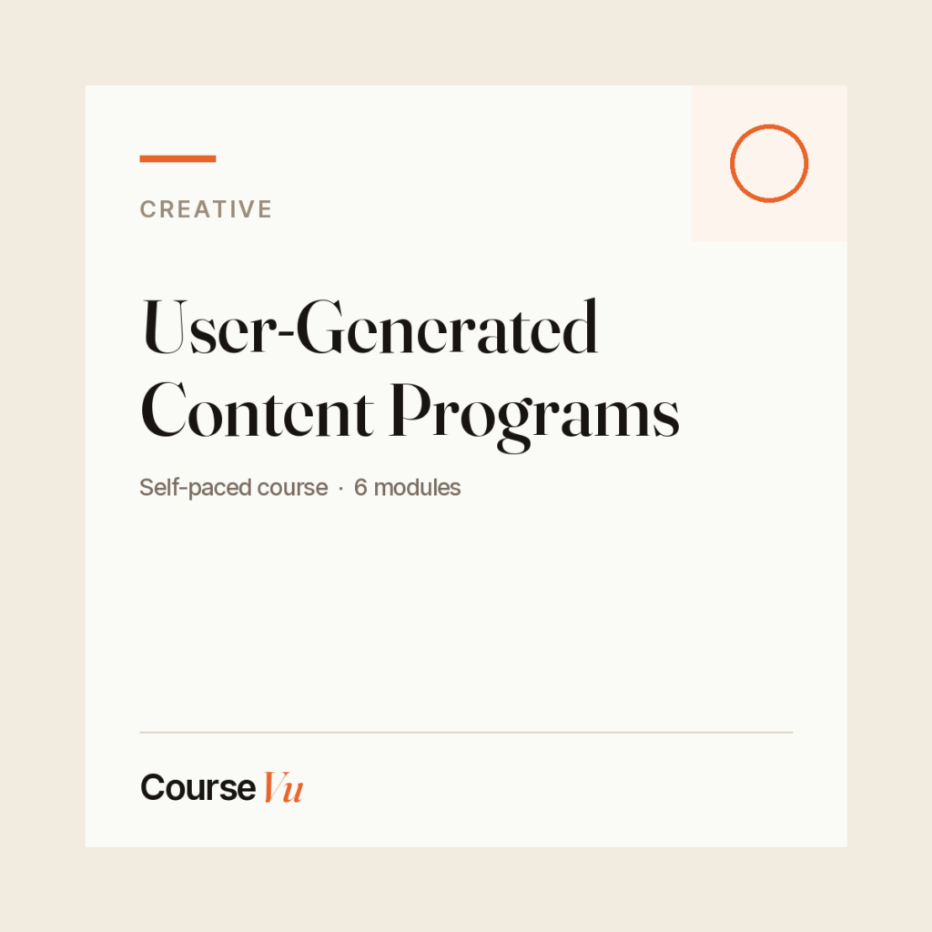 User-Generated Content Programs — CourseVu course cover