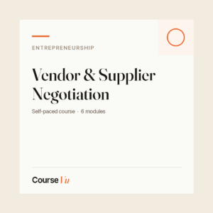 Vendor & Supplier Negotiation — CourseVu course cover