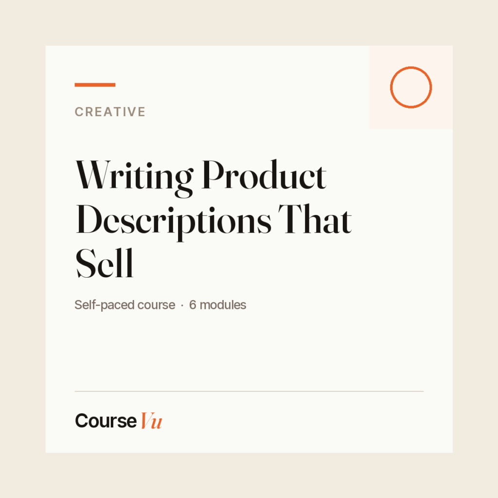 Writing Product Descriptions That Sell — CourseVu course cover
