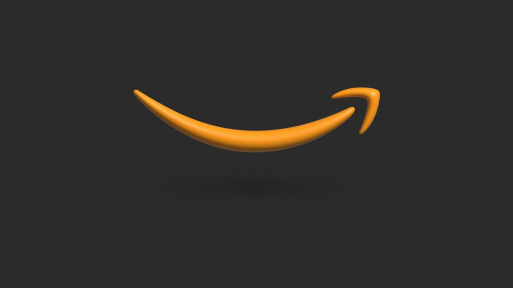An orange smile on a black background