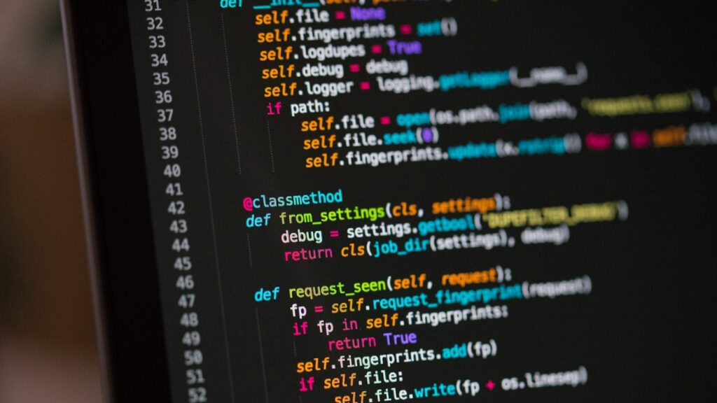 A computer screen with a bunch of code on it