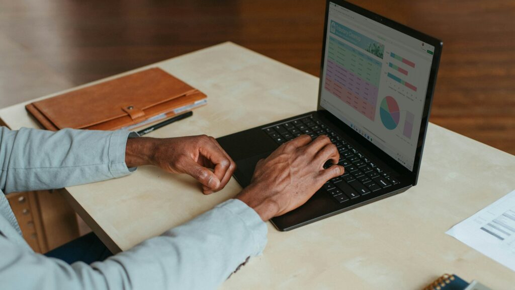 A person using a laptop